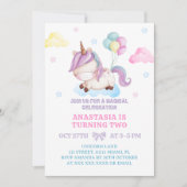 Eenhoorn 2e verjaardag regenboog kaart (Voorkant)