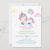 Eenhoorn 3e verjaardag Magisch feest Kaart (Voorkant)