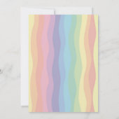 Eenhoorn 3e verjaardag regenboog feest kaart (Achterkant)