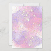 Eenhoorn 4e Verjaardag Nodig Meisje Paarse & Goud  Kaart (Achterkant)