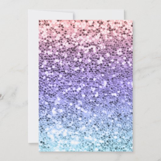 Eenhoorn 5e verjaardag Gouden Glitter Bloemen Rege Kaart (Achterkant)