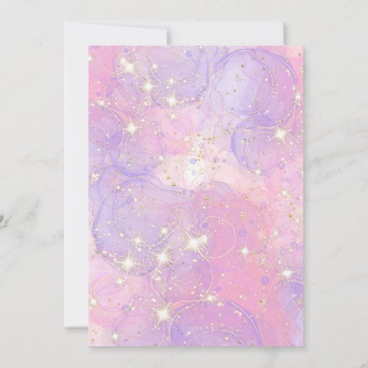 Eenhoorn 5e verjaardag Meisje Roze Bloemen Regenbo Kaart (Achterkant)