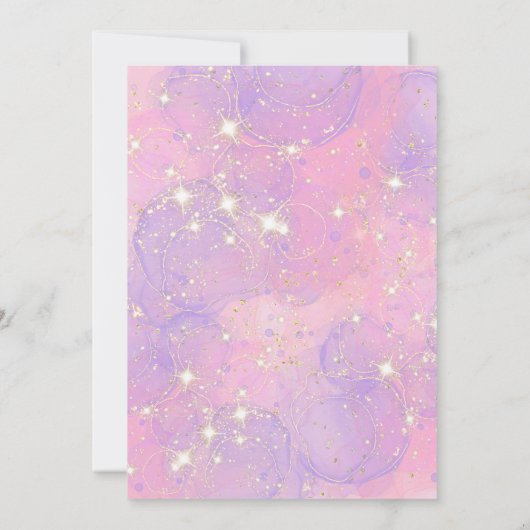 Eenhoorn 5e verjaardag Party Meisje Blush Roze & G Kaart (Achterkant)