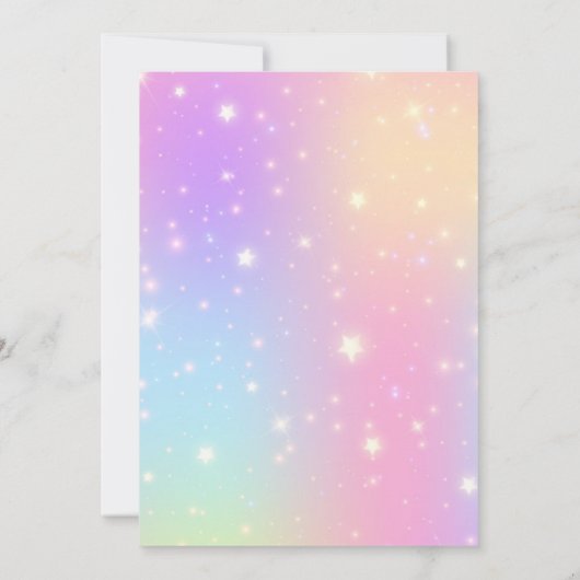 Eenhoorn 6e verjaardag Bloemen Regenboog en Sterre Kaart (Achterkant)