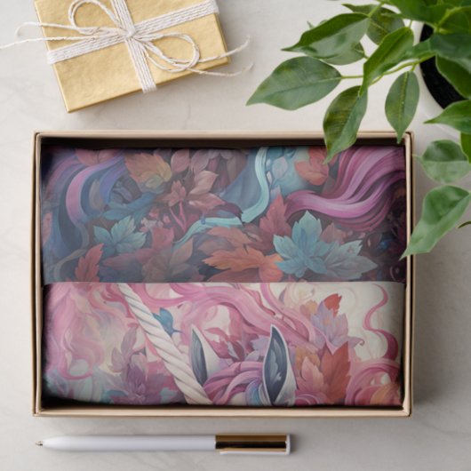 Eenhoorn 8 Decoupage papier (Geschenk)