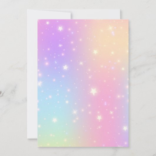 Eenhoorn 9e verjaardag Goud Roze Magische Regenboo Kaart (Achterkant)