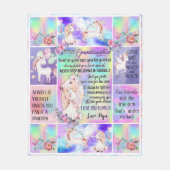 Eenhoorn, aan mijn kleindochter Gepersonaliseerd o Fleece Deken (Voorkant)