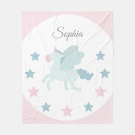 Eenhoorn Aangepaste Meisjes Roze Blauw  Fleece Deken