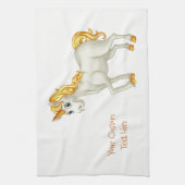 Eenhoorn aangepaste tekst keukenhanddoek (Verticaal)