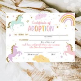 Eenhoorn Adoption Magische Verjaardag Certificaat Kaart