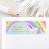 Eenhoorn Adresetiketten | Magisch goud Etiket (Insitu)