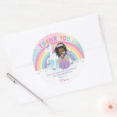 Eenhoorn Afrikaanse Prinses Verjaardag Dank u Favo Ronde Sticker (Envelop)