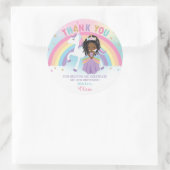 Eenhoorn Afrikaanse Prinses Verjaardag Dank u Favo Ronde Sticker (Tas)