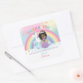 Eenhoorn Afrikaanse Prinses Verjaardag Dank u Favo Vierkante Sticker (Envelop)
