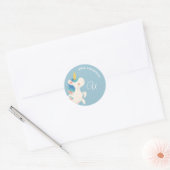 Eenhoorn · Alfabet Monogram Schattigee School kind Ronde Sticker (Envelop)
