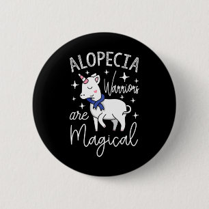 Eenhoorn Alopecia krijgers zijn magisch Ronde Button 5,7 Cm