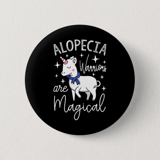 Eenhoorn Alopecia krijgers zijn magisch Ronde Button 5,7 Cm (Voorkant)