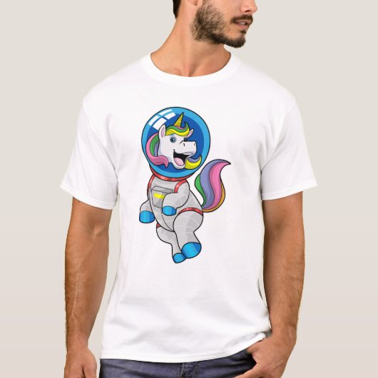Eenhoorn als astronaut in de ruimte t-shirt (Voorkant)