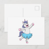 Eenhoorn als ballerina bij ballet briefkaart (Voorkant / Achterkant)