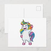 Eenhoorn als kapper met haarlak briefkaart (Voorkant / Achterkant)