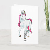 Eenhoorn als kok met kookmuts kaart (Achterkant)