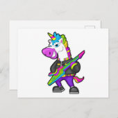 Eenhoorn als muzikant met gitaar briefkaart (Voorkant / Achterkant)