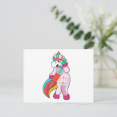 Eenhoorn als verpleegster bij vaccinatie & spuit briefkaart (Staand voorkant)