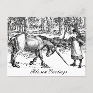 Eenhoorn-ansichtkaart Briefkaart