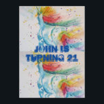 Eenhoorn aquarel betekent 21e verjaardag uitnodigi kaart<br><div class="desc">Unicorn Art Watercolor 21e verjaardag uitnodiging. Ontworpen op basis van mijn originele aquarel.</div>