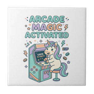 Eenhoorn Arcade Magie Geactiveerd Trendy Product G Tegeltje