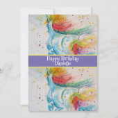 Eenhoorn Art Childs Meisjes Verjaardag Uitnodiging (Voorkant)