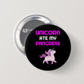 Eenhoorn Ate Mijn Pancreas Fun Diabetes Meisjes Ki Ronde Button 5,7 Cm (Voorkant /achterkant)
