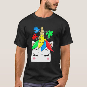 Eenhoorn Autisme Bewustzijn Puzzelstukken Meisjes  T-shirt