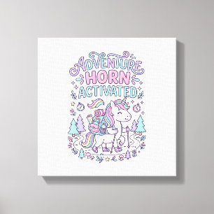 Eenhoorn Avontuur Hoorn Geactiveerd Mooie Pastel G Canvas Afdruk