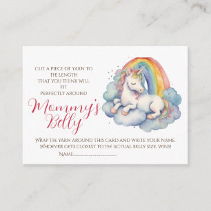 Eenhoorn Baby Bump Game Raad mam's buik grootte Informatiekaartje