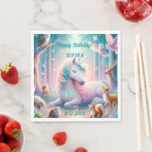 Eenhoorn, Baby/ Kinder, Verjaardag aangepaste naam Servet (Insitu)
