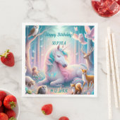 Eenhoorn, Baby/ Kinder, Verjaardag aangepaste naam Servet (Insitu)