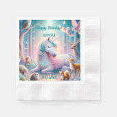 Eenhoorn, Baby/ Kinder, Verjaardag aangepaste naam Servet (Voorkant)