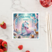 Eenhoorn, Baby/ Kinder, Verjaardag aangepaste naam Servet (Insitu)