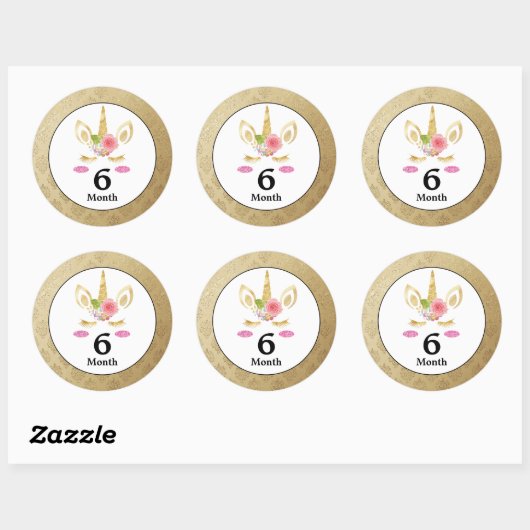 Eenhoorn Baby Maand Stickers (Vel)