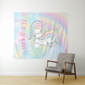 Eenhoorn Baby Meisje Shower Achtergrond Banner Wandkleed (In Situ (horizontaal))