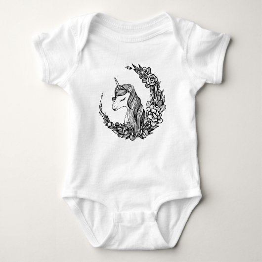 Eenhoorn Baby Romper Bodysuit Kleding Meisjes (Voorkant)