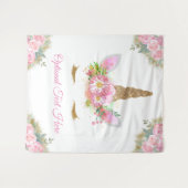 Eenhoorn Baby Shower Achtergrond Wandkleed (Voorkant (horizontaal))