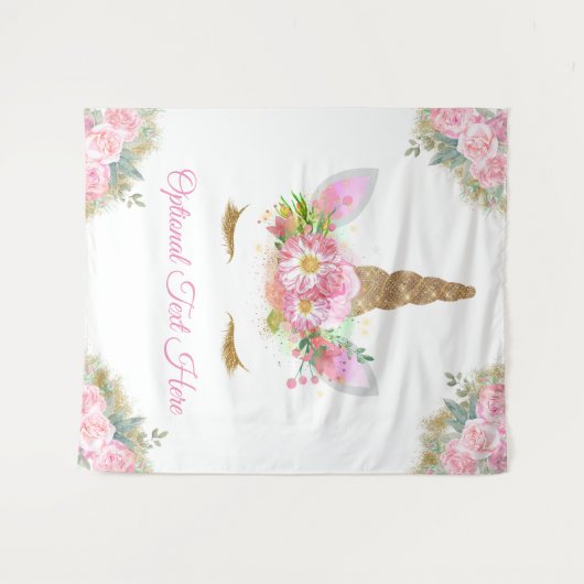 Eenhoorn Baby Shower Achtergrond Wandkleed (Voorkant (horizontaal))