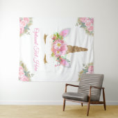 Eenhoorn Baby Shower Achtergrond Wandkleed (In Situ (horizontaal))