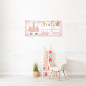 Eenhoorn Baby shower Banner Roze en Gouden Bokeh (Insitu)