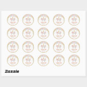 Eenhoorn Baby shower dank u voor Sticker labels (Vel)