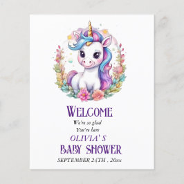 Eenhoorn baby shower flyer