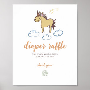 Eenhoorn Baby shower geslachtsneutraal Poster
