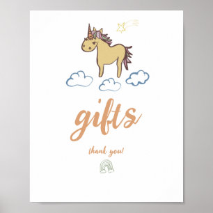Eenhoorn Baby shower geslachtsneutraal Poster